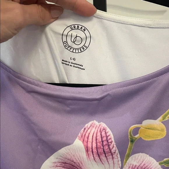 NWT Urban Outfitters Purple Orchid Graphic Boatneck Tank Top - Picture 7 of 8